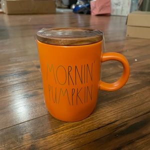 Rae dunn orange mornin pumpkin cellar mug